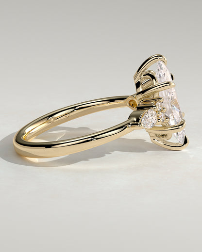 2 CT Marquise Cut Cluster Moissanite Diamond Engagement Ring