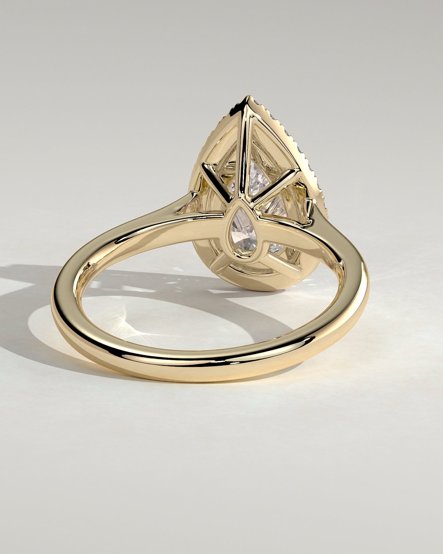 2 CT Pear Cut Halo Moissanite Diamond Engagement Ring