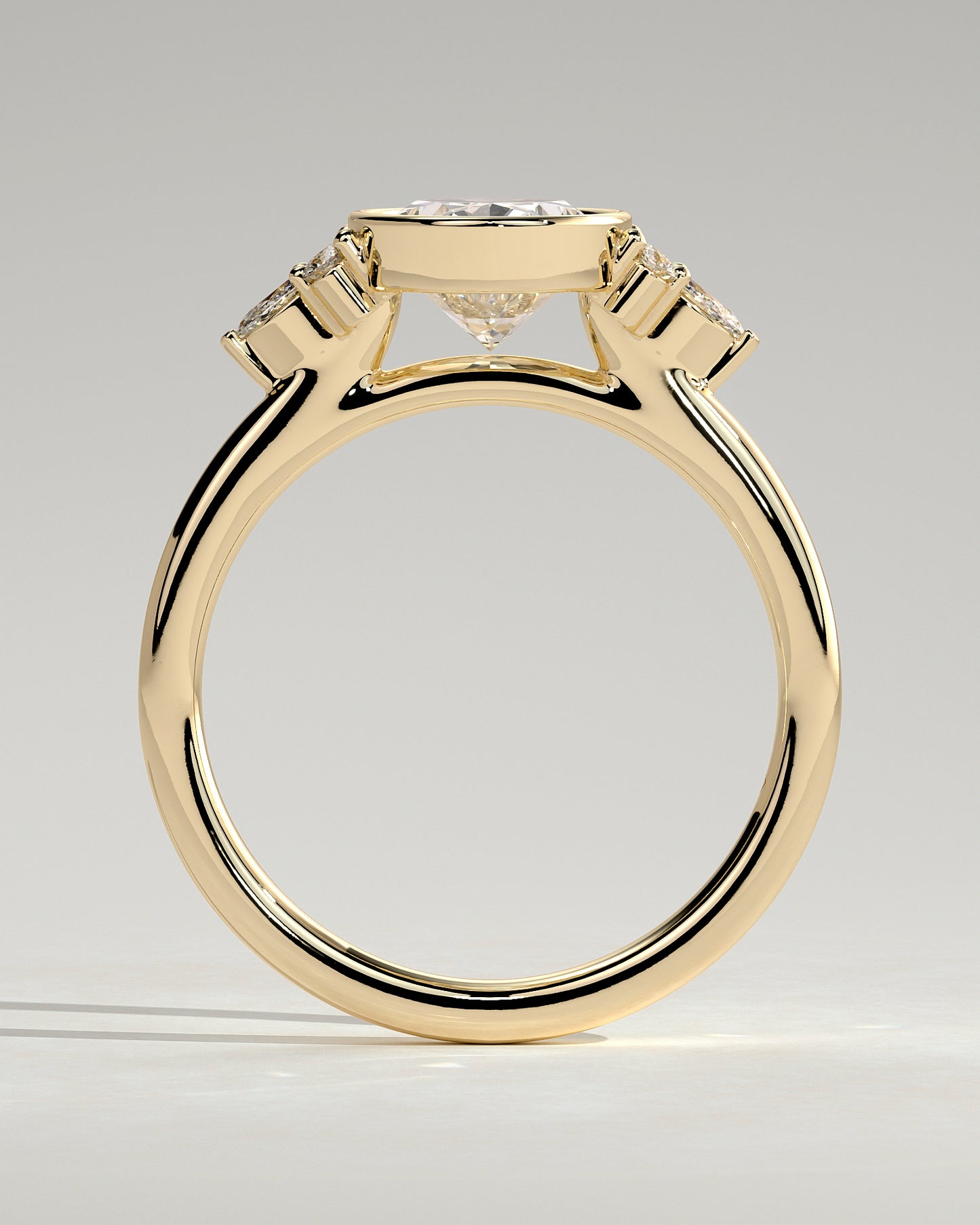 2.0 CT Oval Cluster & Bezel Styled Moissanite Engagement Ring