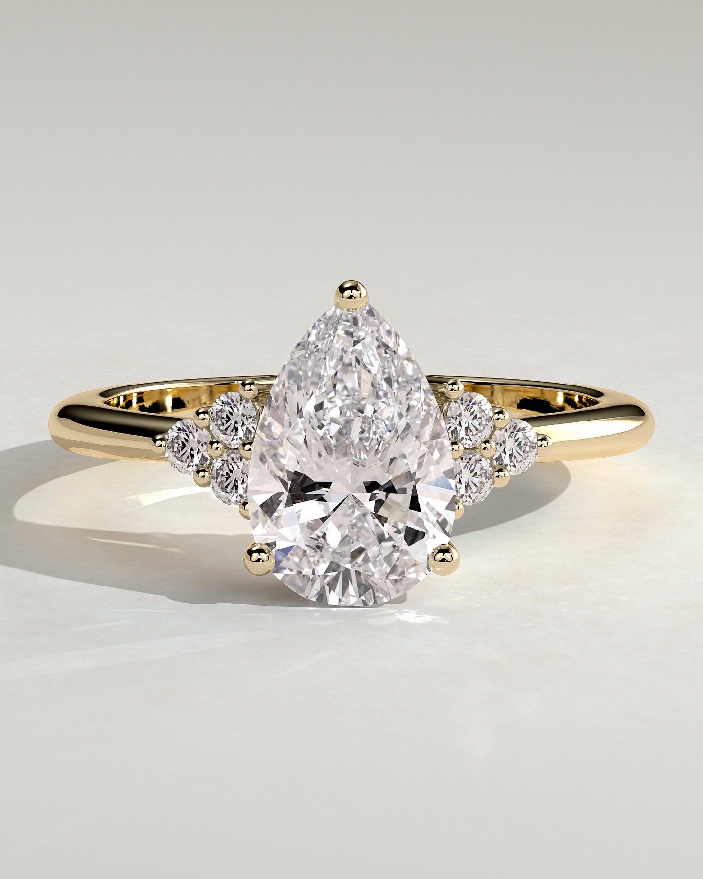 2.0 CT Pear Cluster Moissanite Engagement Ring