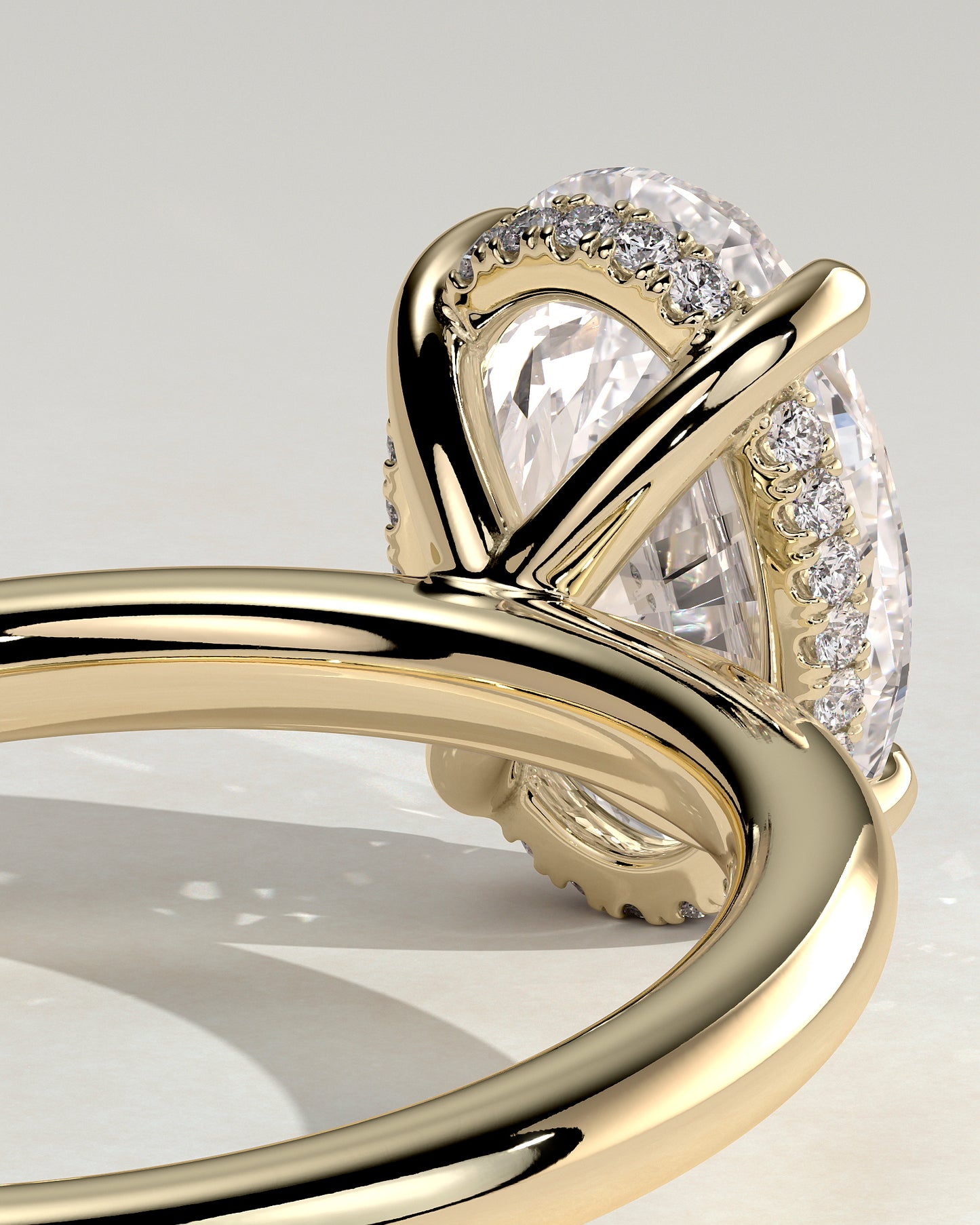 2.0 CT Oval Hidden Halo Moissanite Engagement Ring