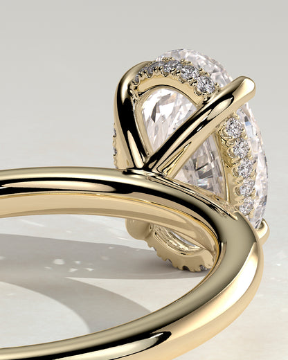 2.0 CT Oval Hidden Halo Moissanite Engagement Ring