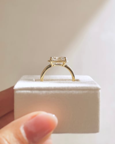 2.0 CT Oval Bezel & Solitaire Moissanite Engagement Ring