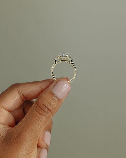 2.0 CT Pear Cut Three Stones Moissanite Diamond Engagement Ring