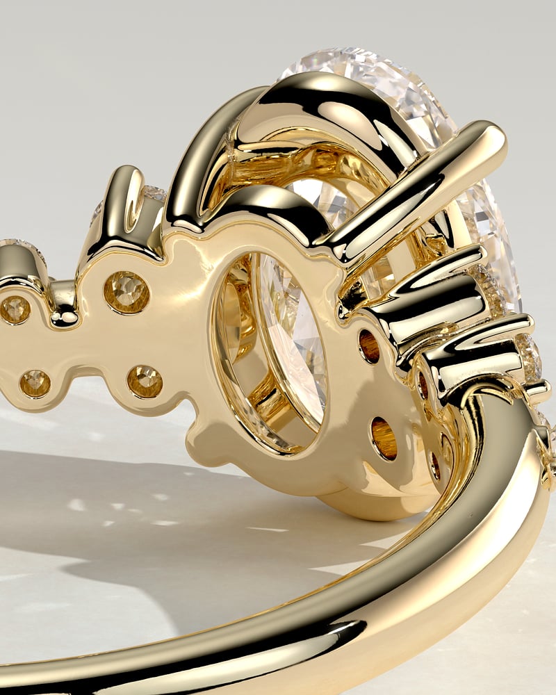 2.0 CT Oval Cluster Moissanite Engagement Ring