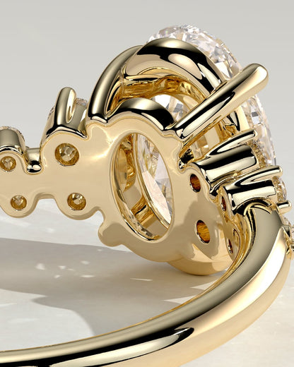 2.0 CT Oval Cluster Moissanite Engagement Ring