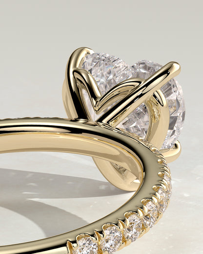 2.0 CT Heart Cut Pave Moissanite Engagement Ring