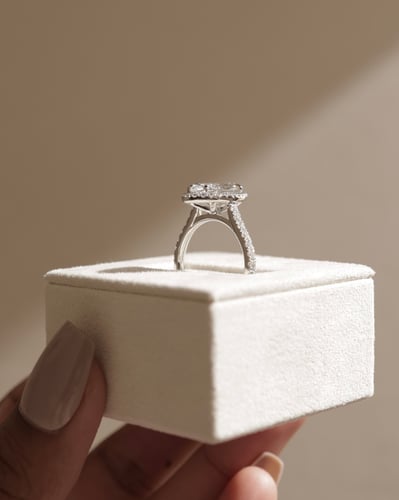 2 CT Marquise Cut Halo and Pave Moissanite Diamond Engagement Ring