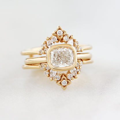 2.9 Carats Emerald Pave Styled Moissanite Engagement Ring