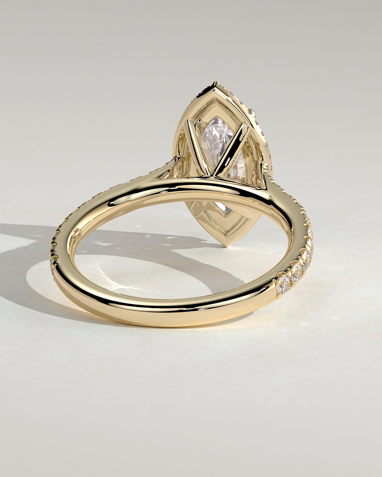 2 CT Marquise Cut Halo and Pave Moissanite Diamond Engagement Ring