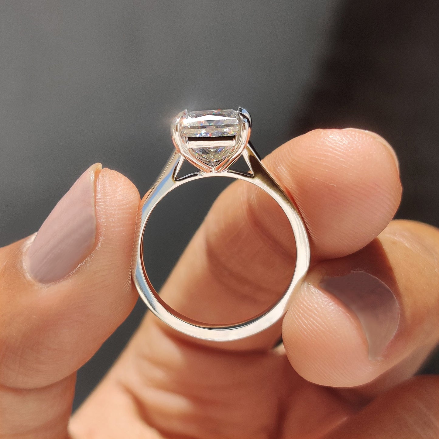 Princess Cut Moissanite Solitaire Ring