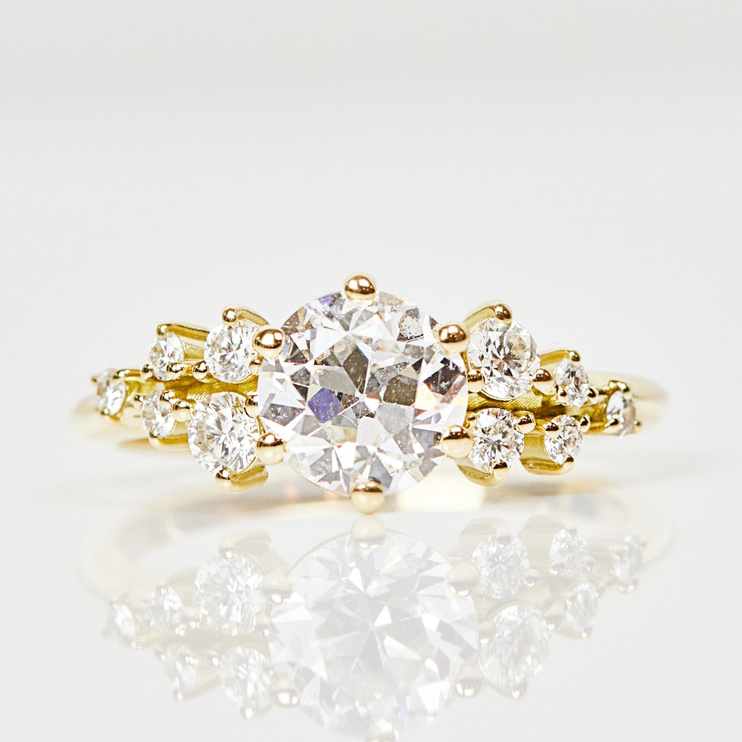 Marquise Shaped Three Stone Lab Grown Diamond Engagement Ring