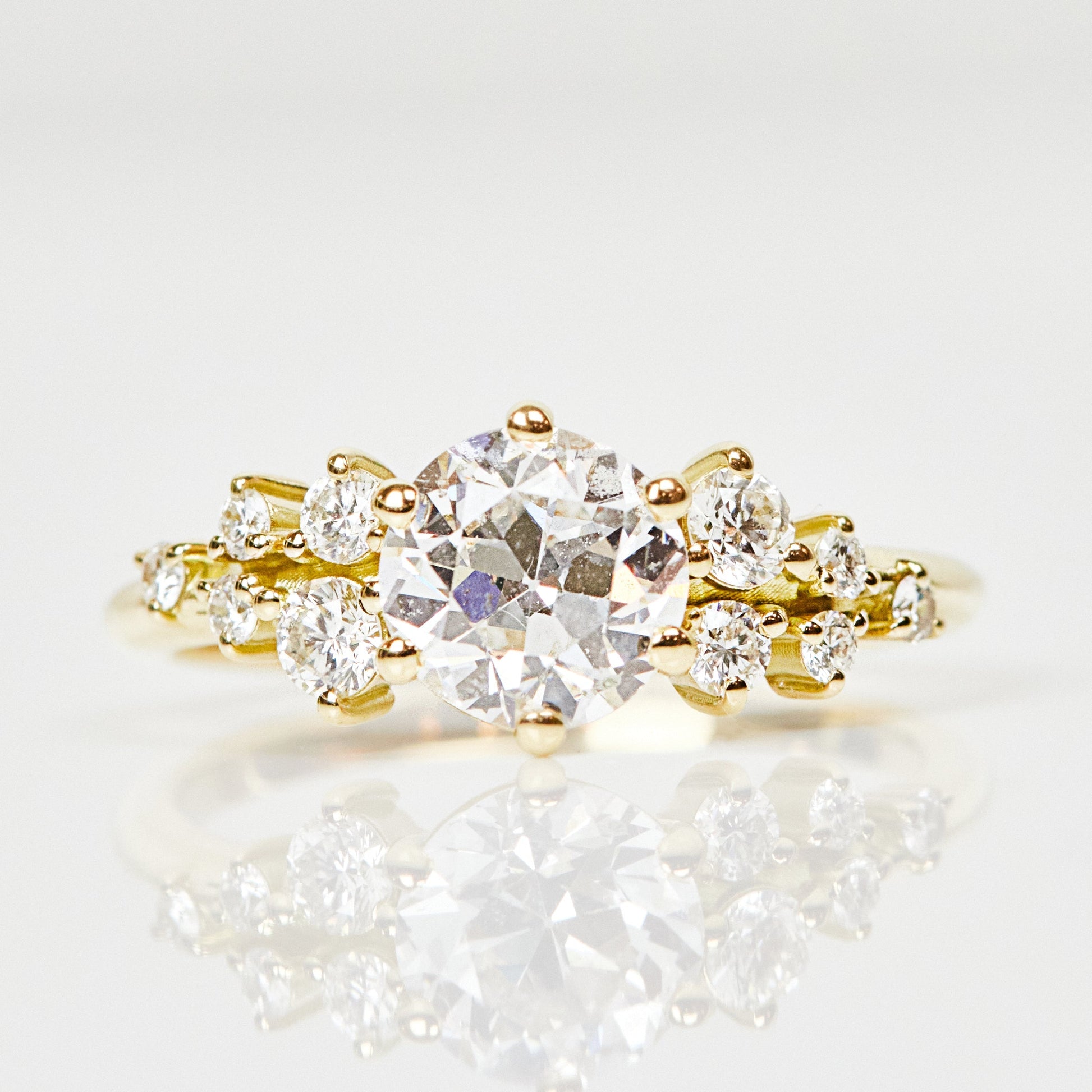 Marquise Shaped Three Stone Lab Grown Diamond Engagement Ring