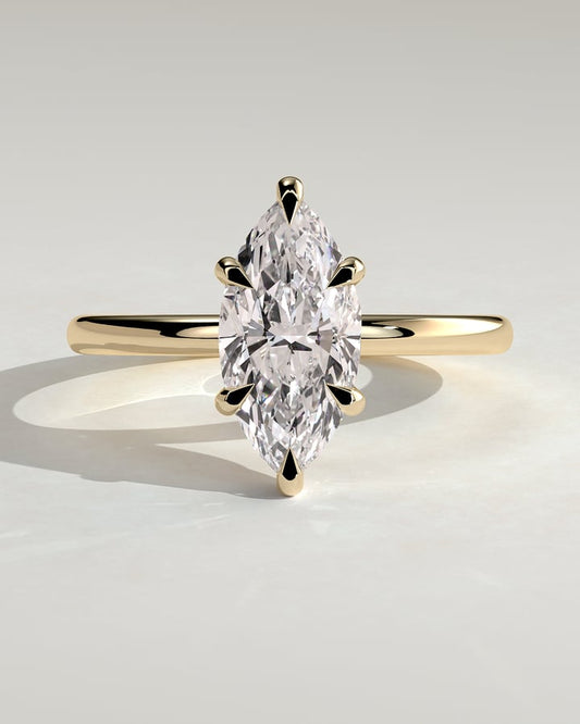2.0 CT Marquise Hidden Halo Moissanite Diamond Engagement Ring