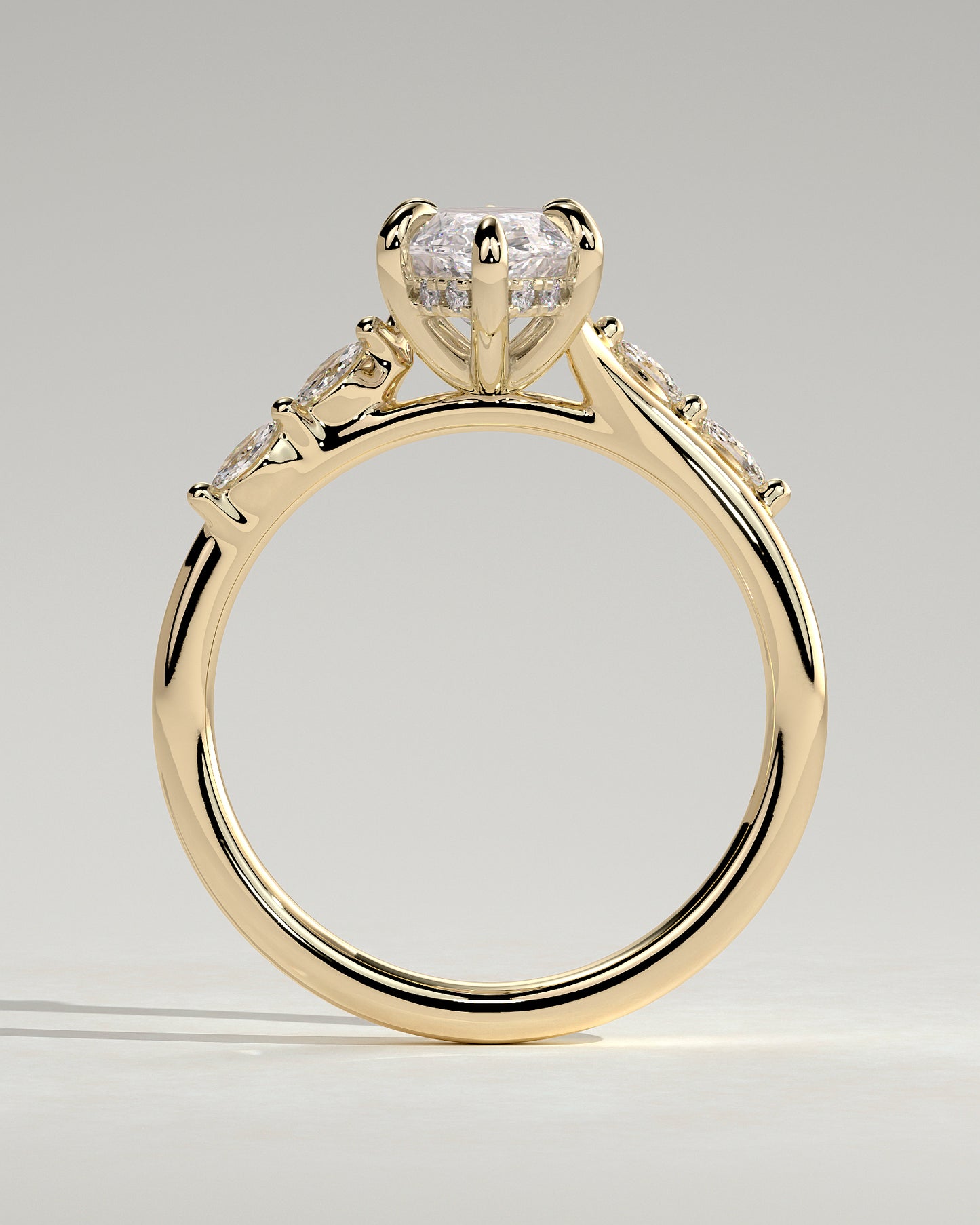 2.0 CT Marquise Criss Cross Pave Moissanite Engagement Ring