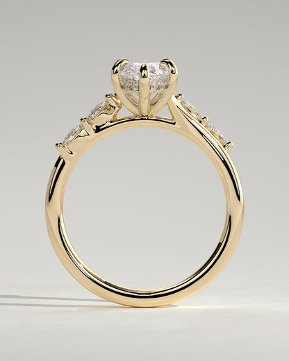 2.0 CT Marquise Criss Cross Pave Moissanite Engagement Ring