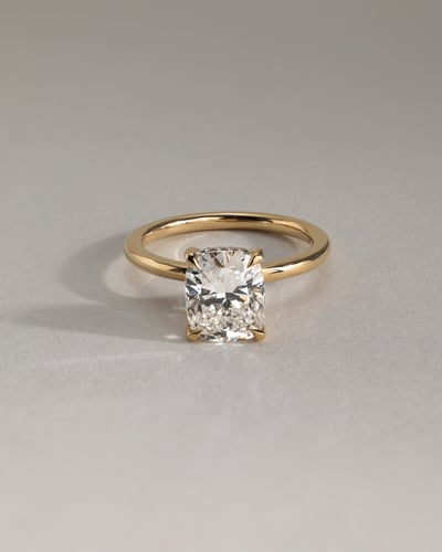 2.0 CT Elongated Cushion Hidden Halo Moissanite Engagement Ring