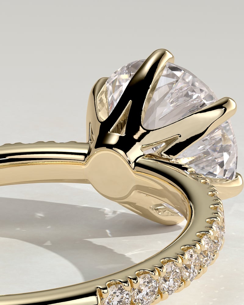 2.0 CT Round Pave Moissanite Diamond Engagement Ring