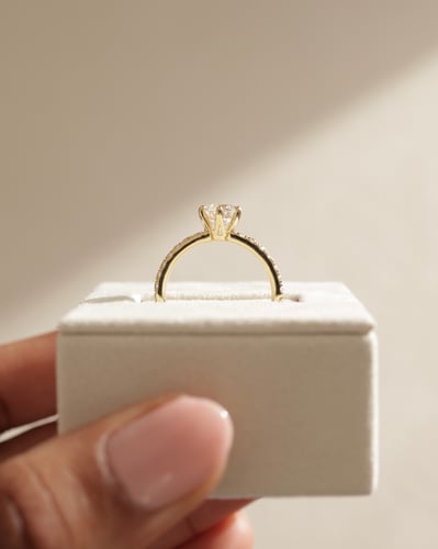 2.0 CT Round Pave Moissanite Diamond Engagement Ring