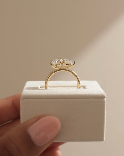 3.0 CT Oval & Pear Cut Toi Et Moi Moissanite Diamond Engagement Ring