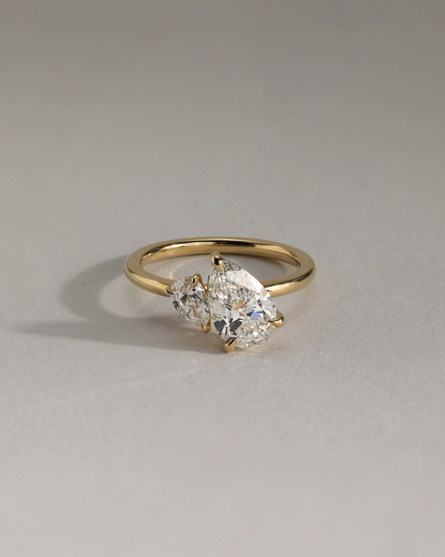 2.8 CT Pear Toi Et Moi Moissanite Diamond Engagement Ring