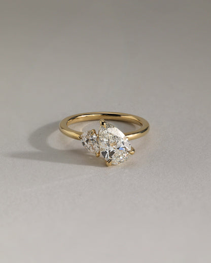 2.8 CT Pear Toi Et Moi Moissanite Diamond Engagement Ring