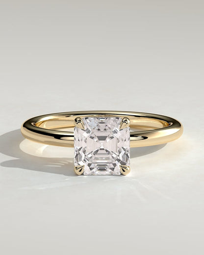 2 CT Asscher Cut Solitaire Moissanite Diamond Engagement Ring