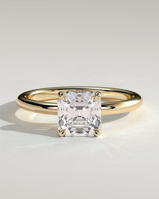 2 CT Asscher Cut Solitaire Moissanite Diamond Engagement Ring