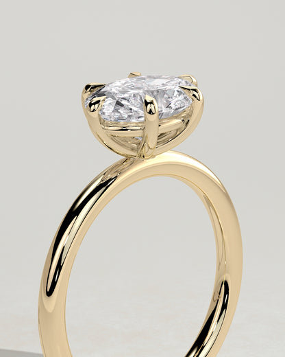 2.0 CT Oval East West 6 Prongs Styled Moissanite Engagement Ring