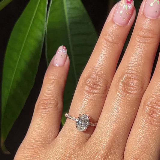 1.5 CT Oval Cut Vintage Moissanite Bridal Ring Set