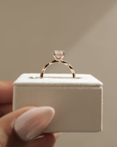 2.0 CT Oval Criss Cross Pave Moissanite Engagement Ring