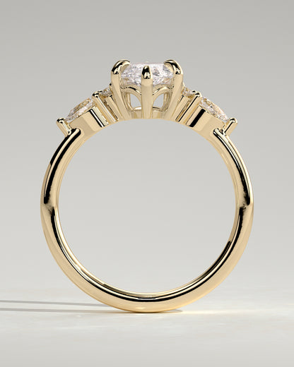 2 CT Marquise Cut Cluster Moissanite Diamond Engagement Ring