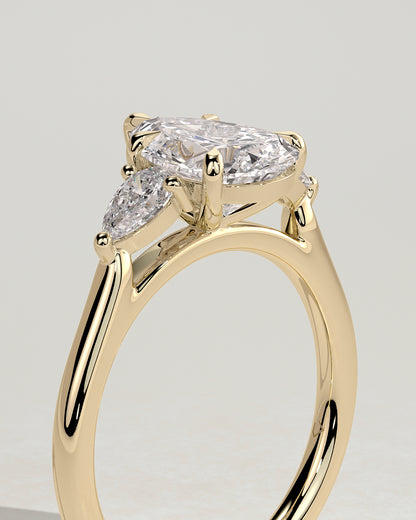 2.0 CT Pear Cut Three Stones Moissanite Diamond Engagement Ring