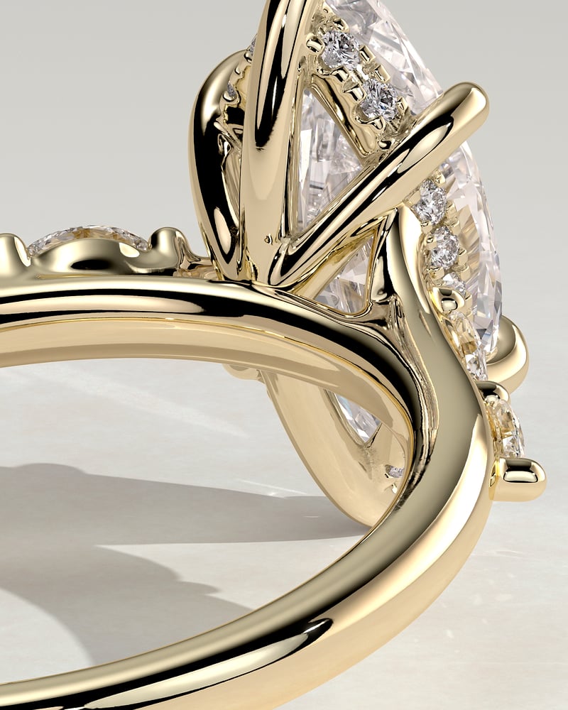 2.0 CT Marquise Criss Cross Pave Moissanite Engagement Ring