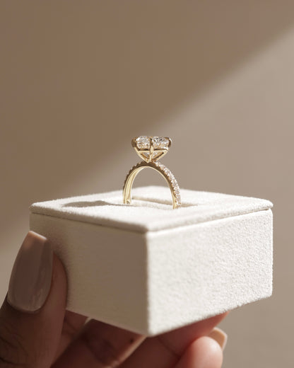 2.0 CT Heart Cut Pave Moissanite Engagement Ring