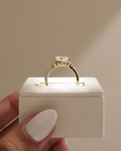 2.0 CT Princess Cluster Moissanite Engagement Ring