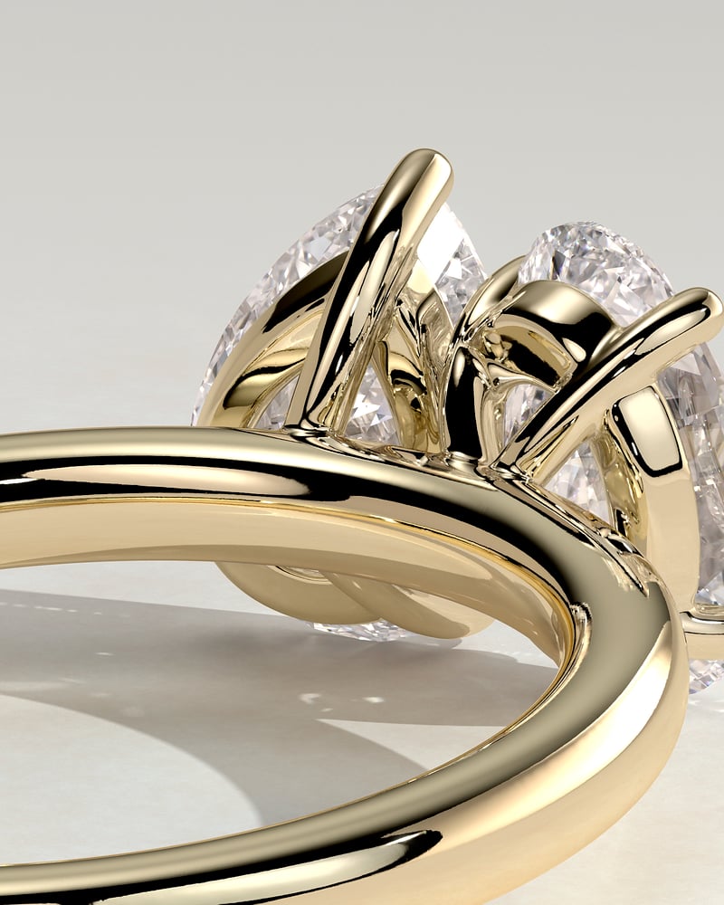 3.0 CT Oval & Pear Cut Toi Et Moi Moissanite Diamond Engagement Ring