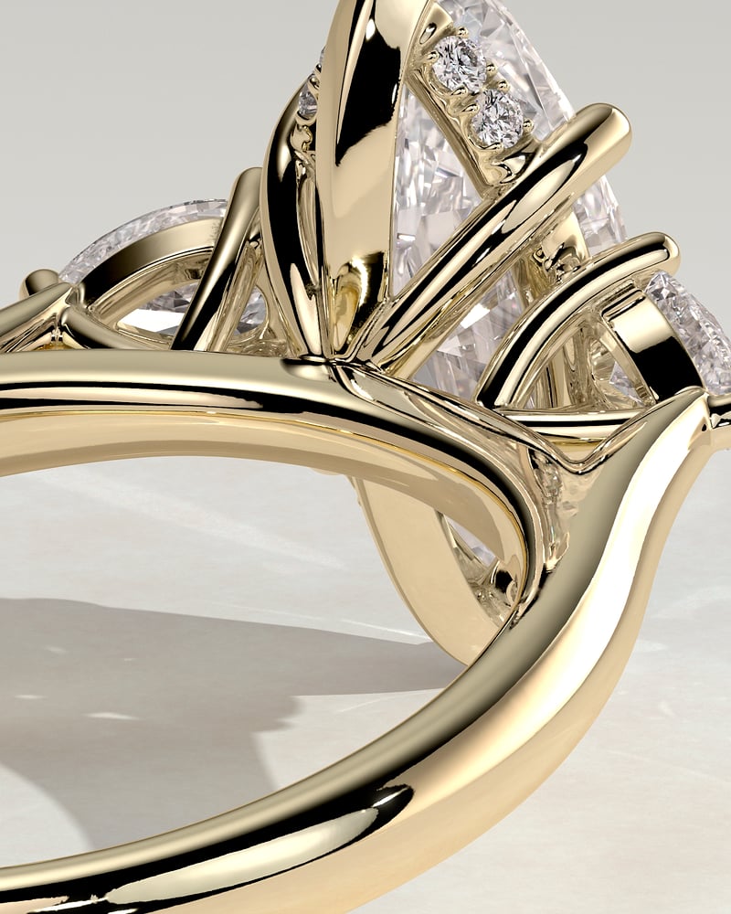 2 CT Marquise Cut Three Stones Lab Grown Diamond Engagement Ring