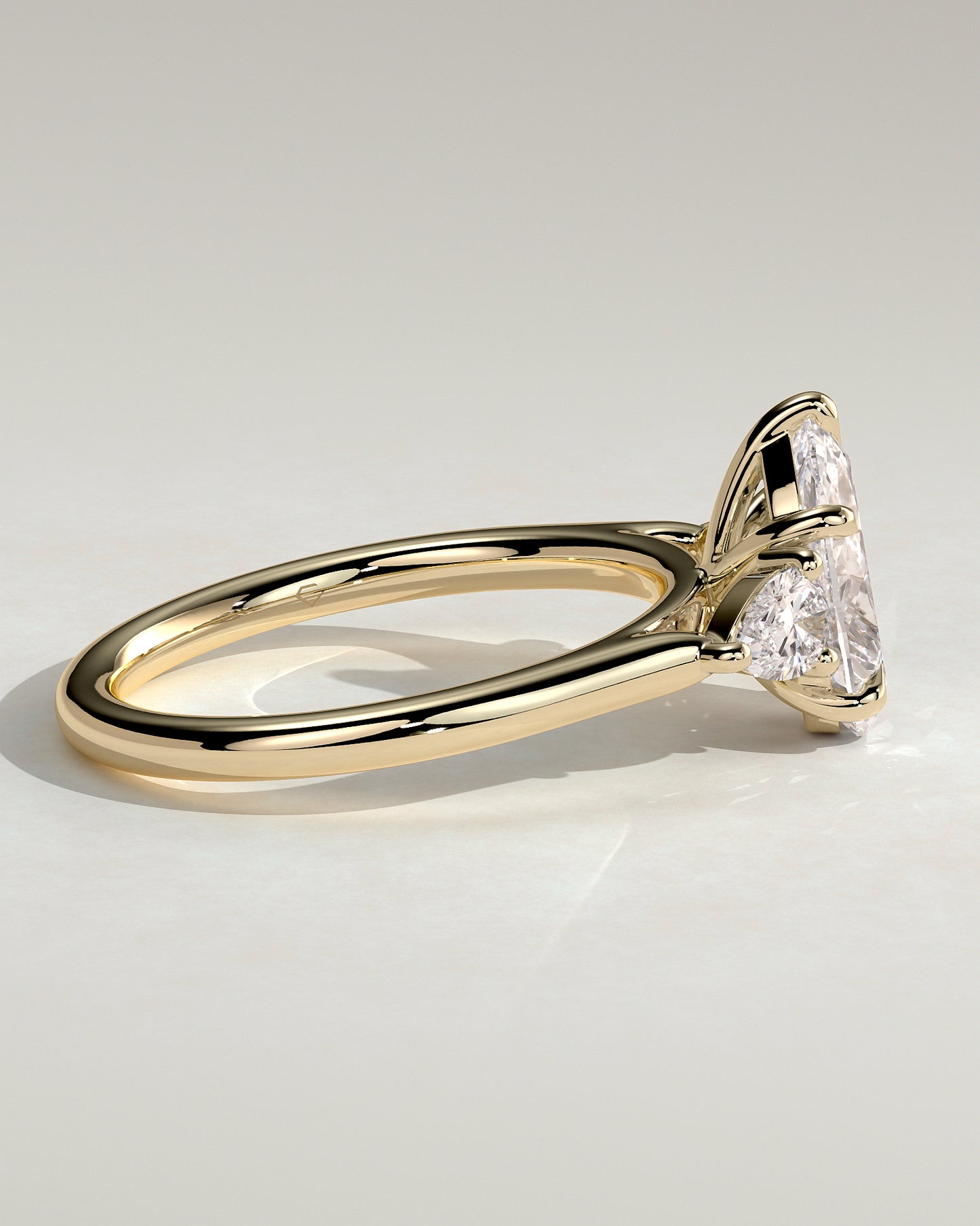 2.0 CT Pear Cut Three Stones Moissanite Diamond Engagement Ring