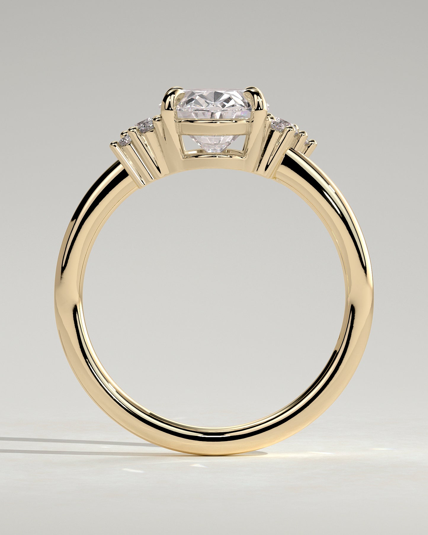 2.0 CT Oval Cut Cluster Moissanite Engagement Ring