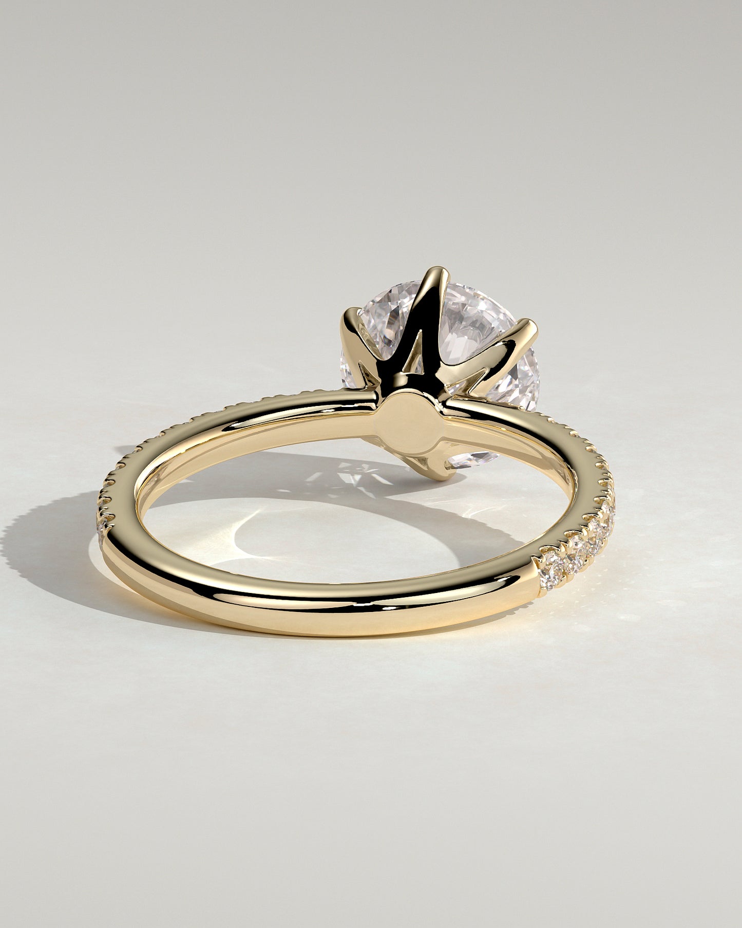 2.0 CT Round Pave Moissanite Diamond Engagement Ring