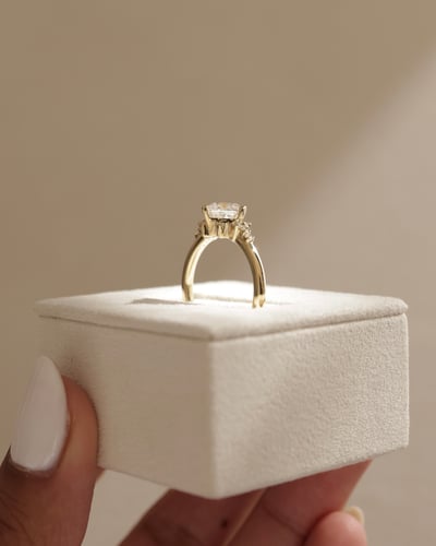 2.0 CT Princess Cluster Moissanite Engagement Ring