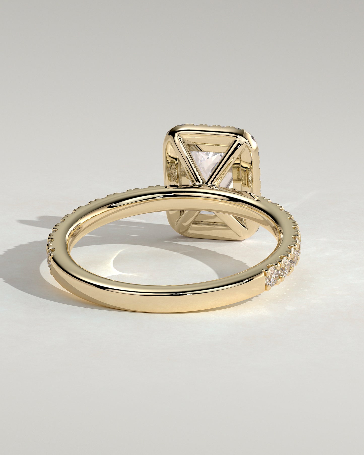 2 CT Emerald Cut Halo and Pave Moissanite Diamond Engagement Ring