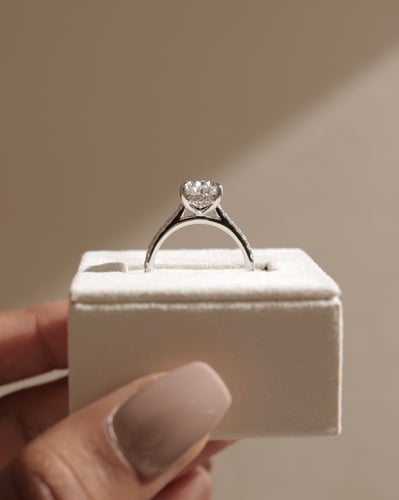 2 CT Pear Cut Pave & Hidden Halo Moissanite Diamond Engagement Ring