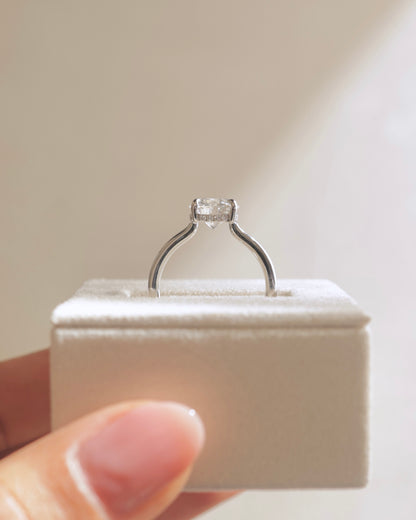 2.0 CT Round Hidden Halo Moissanite Engagement Ring