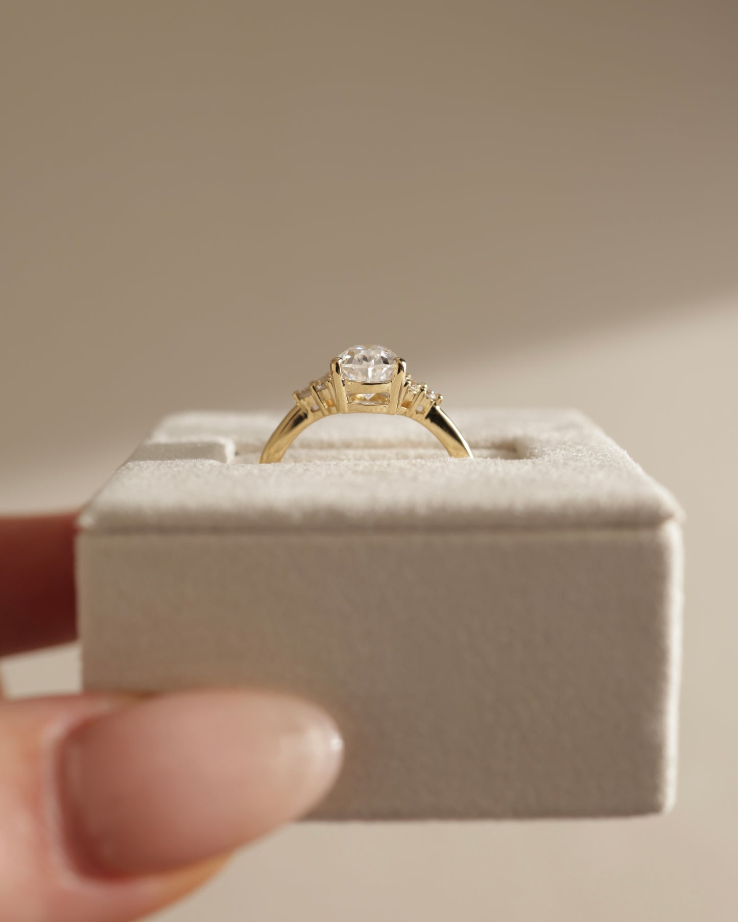 2.0 CT Pear Cluster Moissanite Engagement Ring