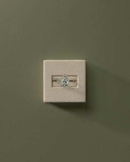 2 CT Pear Cut Halo Moissanite Diamond Engagement Ring