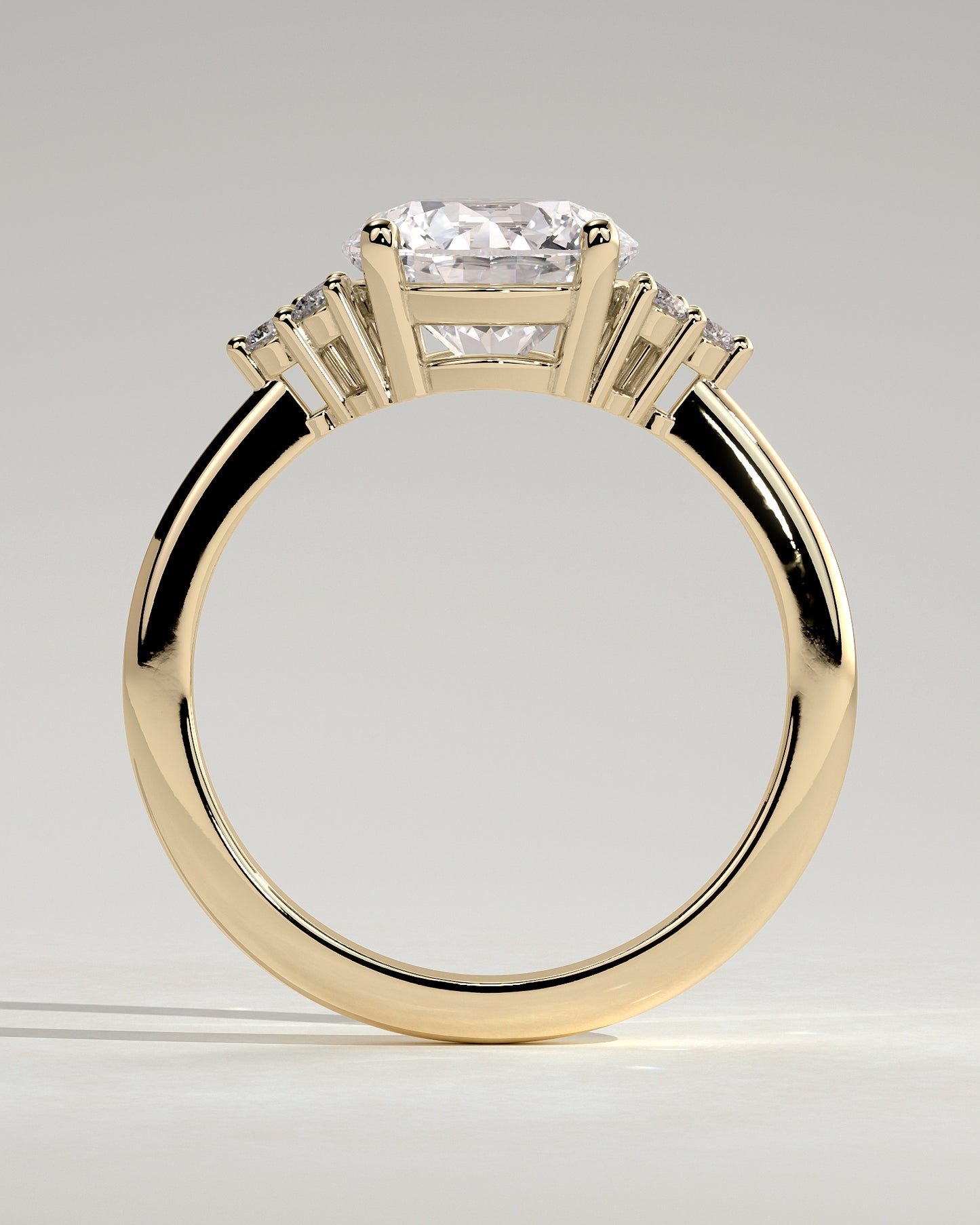 2.0 CT Round Cut Cluster Moissanite Diamond Engagement Ring