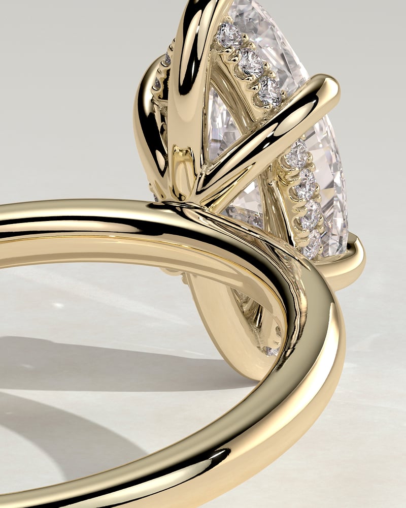 2.0 CT Marquise Hidden Halo Moissanite Diamond Engagement Ring