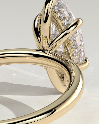 2.0 CT Marquise Hidden Halo Moissanite Diamond Engagement Ring